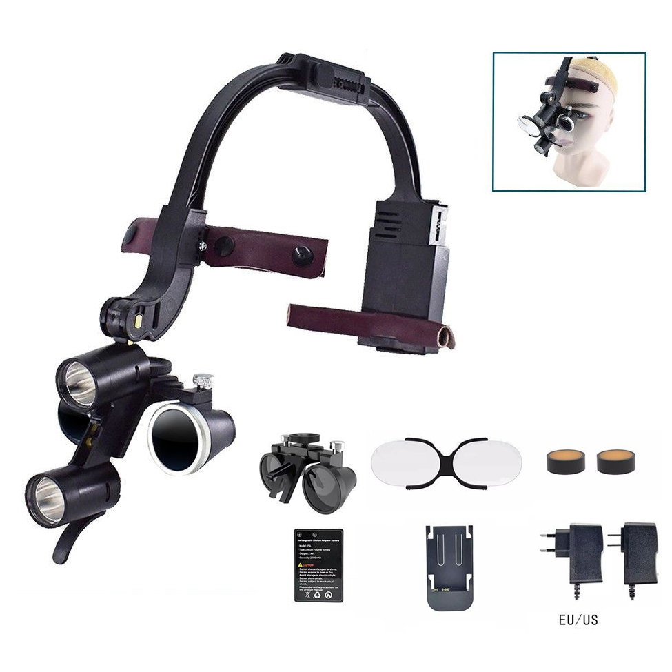 Dental Loupe Magnifier 2.5x 3. - đánh giá và giá Led Medical Headlight
